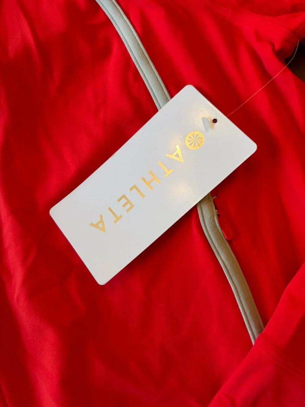 Athleta Salutation Crop Jacket Punch Red NWT Size L Zip Pockets $109